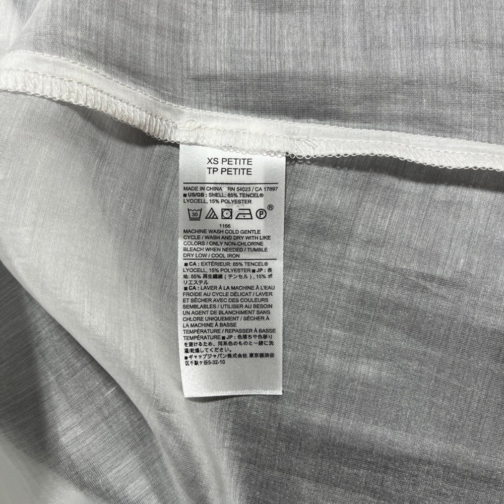 Banana Republic NWT Sheer Organza Pintuck Midi Dress XS Petite White Romantic - Picture 5 of 7